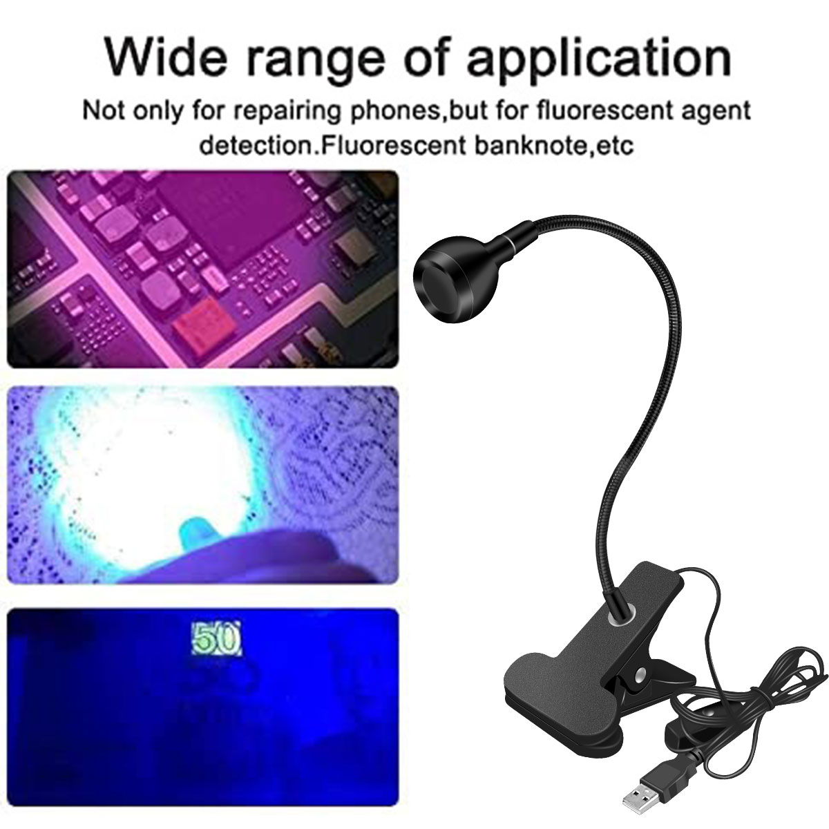 Description Picture 2 of item3W LED Ultraviolet Light with 4 Dimmable Brightness Flexible Lamp USB-powered UV Gel Curing Lamp for Fluorescent