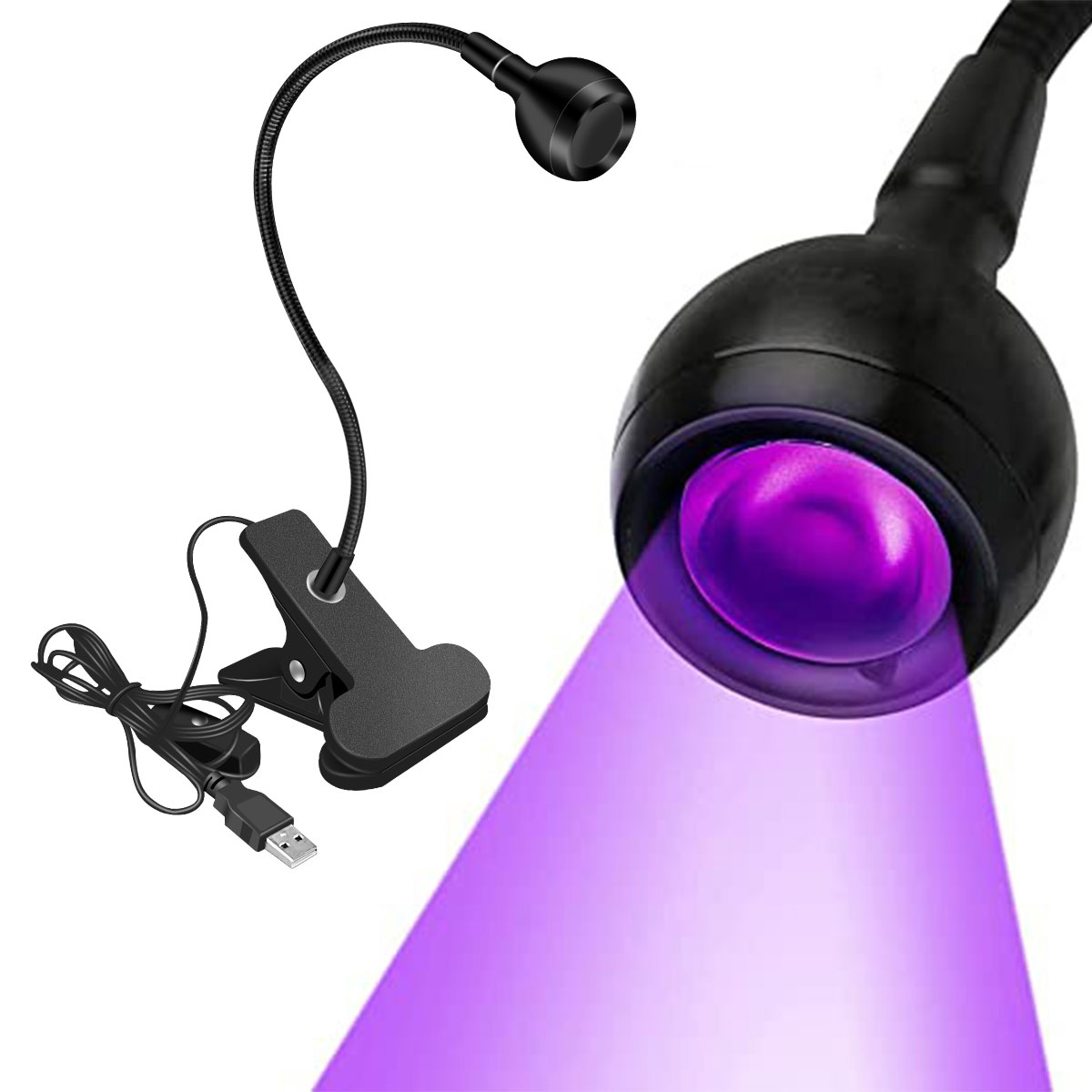 Description Picture 5 of item3W LED Ultraviolet Light with 4 Dimmable Brightness Flexible Lamp USB-powered UV Gel Curing Lamp for Fluorescent