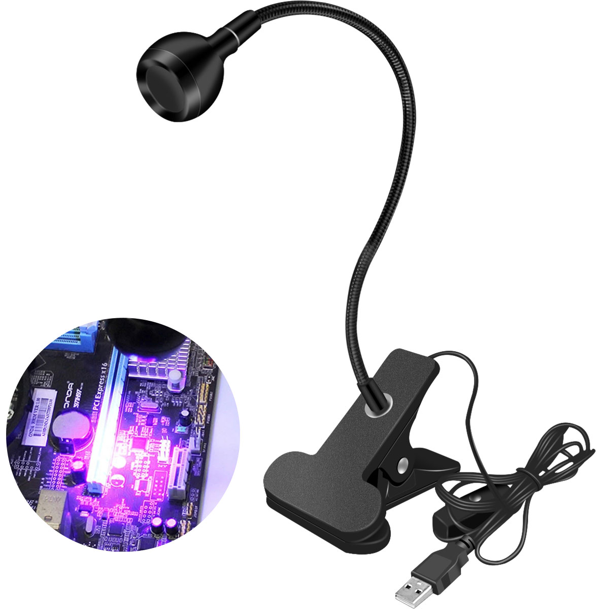 Description Picture 6 of item3W LED Ultraviolet Light with 4 Dimmable Brightness Flexible Lamp USB-powered UV Gel Curing Lamp for Fluorescent