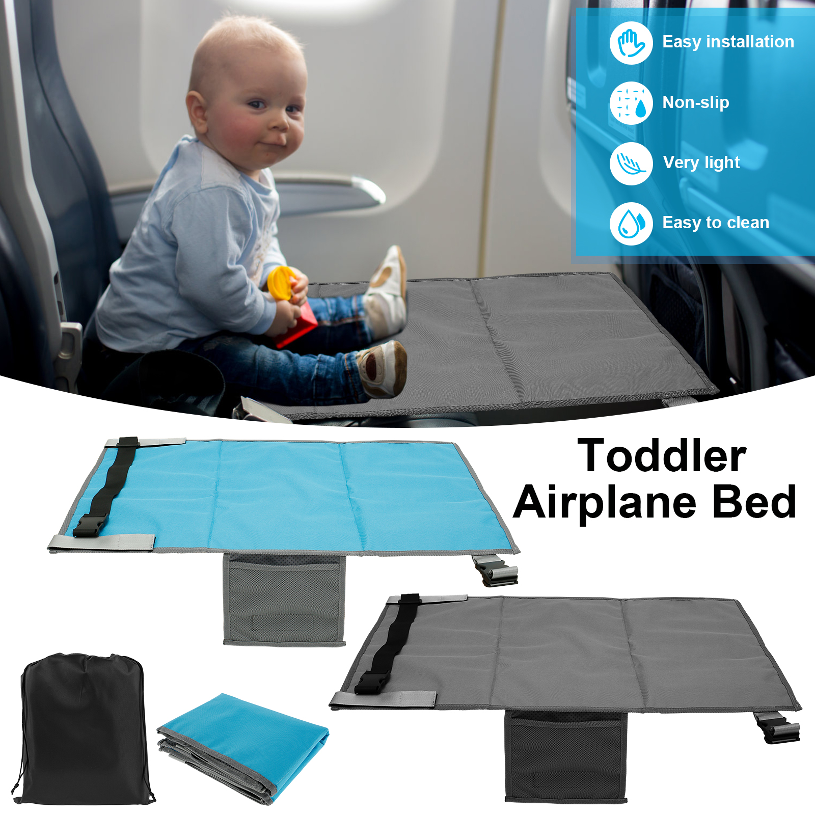 Airplane Footrest Hammock Kids Toddler Travel Bed Seat Extender On