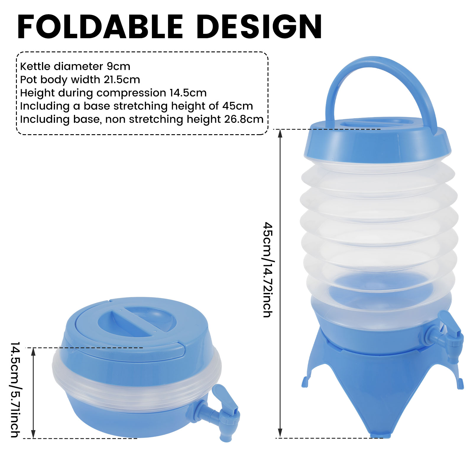 Distributeur D'eau Pliable Avec Robinet - Réservoir Portable Pour Jus, Cocktail, Camping, Fête, 5 L